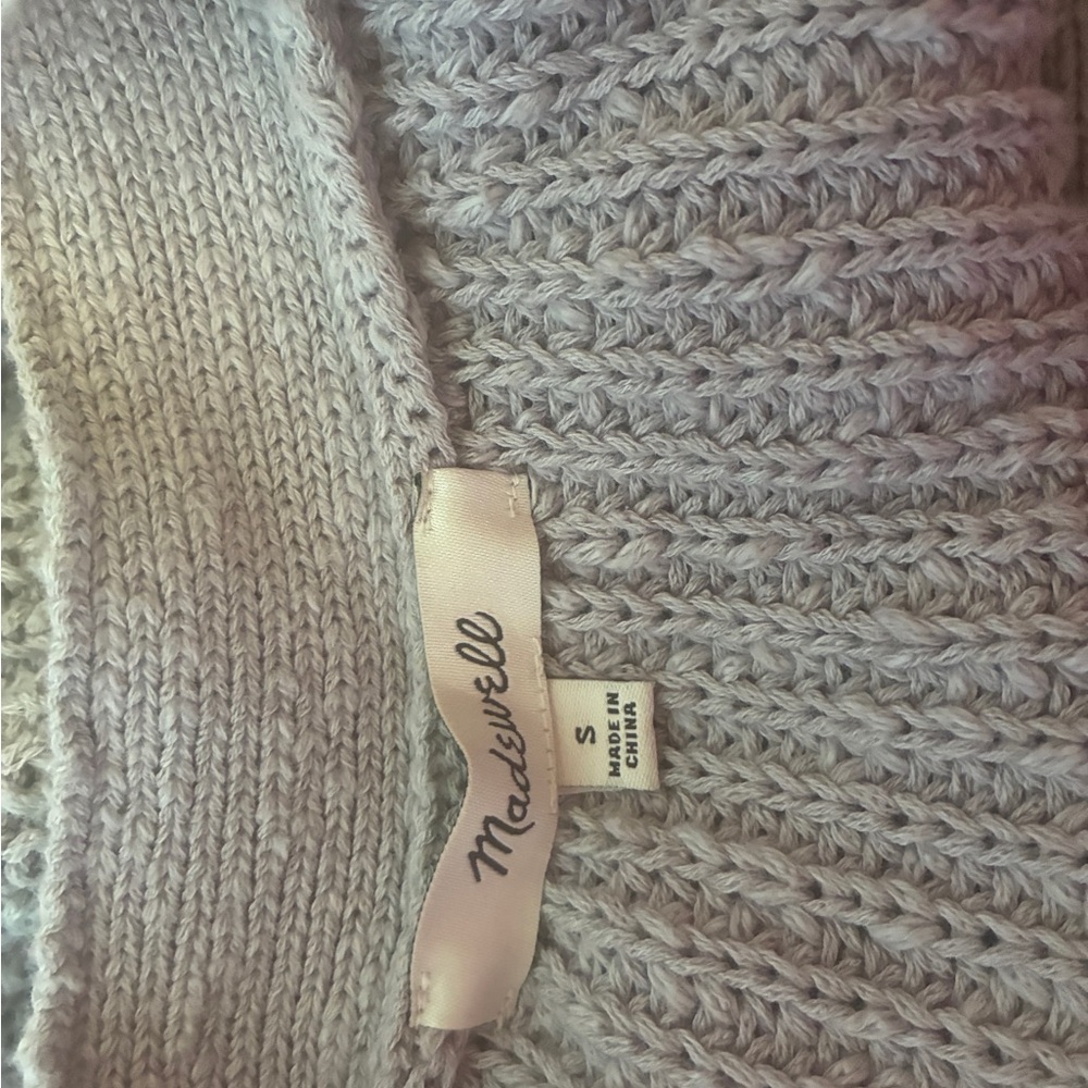 Madewell Brenville Crop Cardigan Light Purple Gray Women's Sweater Size S - Picture 7 of 8